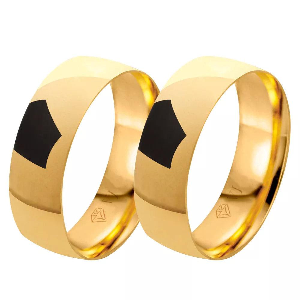 Alianças de Ouro para Casamento e Noivado 6,5mm de Largura - Volpi Joias