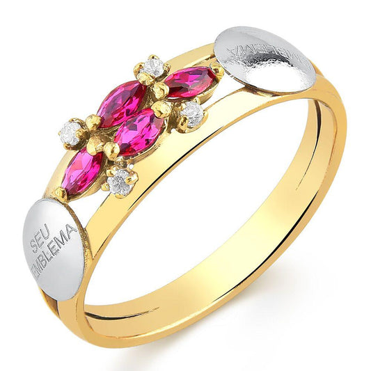 Anel de formatura em ouro 18k - Iris - Volpi Joias