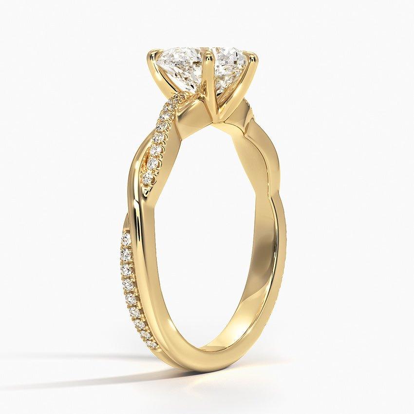 Anel de Ouro Trançado com Pedra de Coração Désír - Volpi Joias