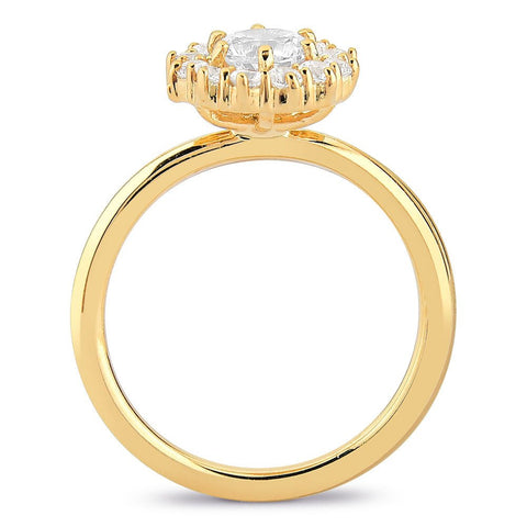 Anel Fiore em Ouro 18K com Moissanites - Volpi Joias