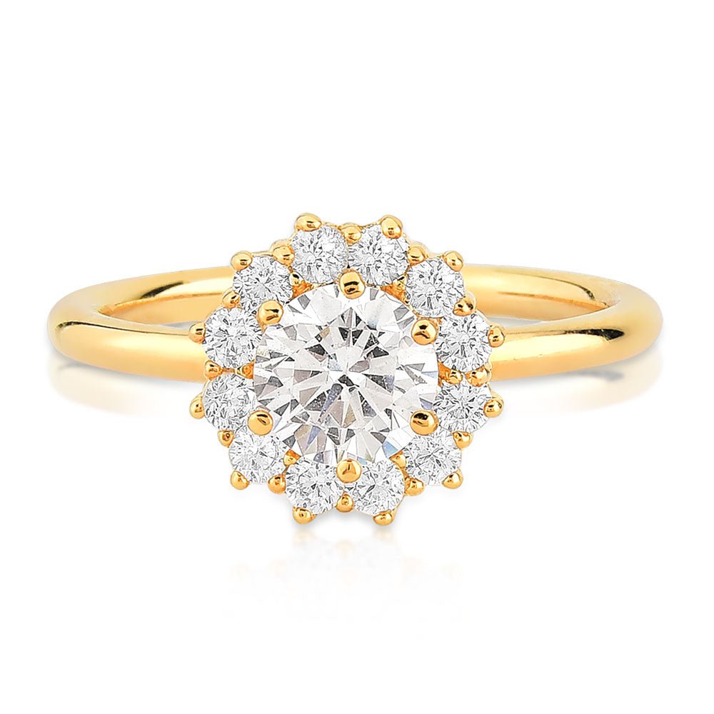 Anel Fiore em Ouro 18K com Moissanites - Volpi Joias