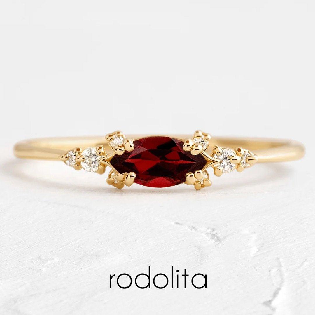 Anel Horizon em Ouro com Navete 8x4mm - Volpi Joias