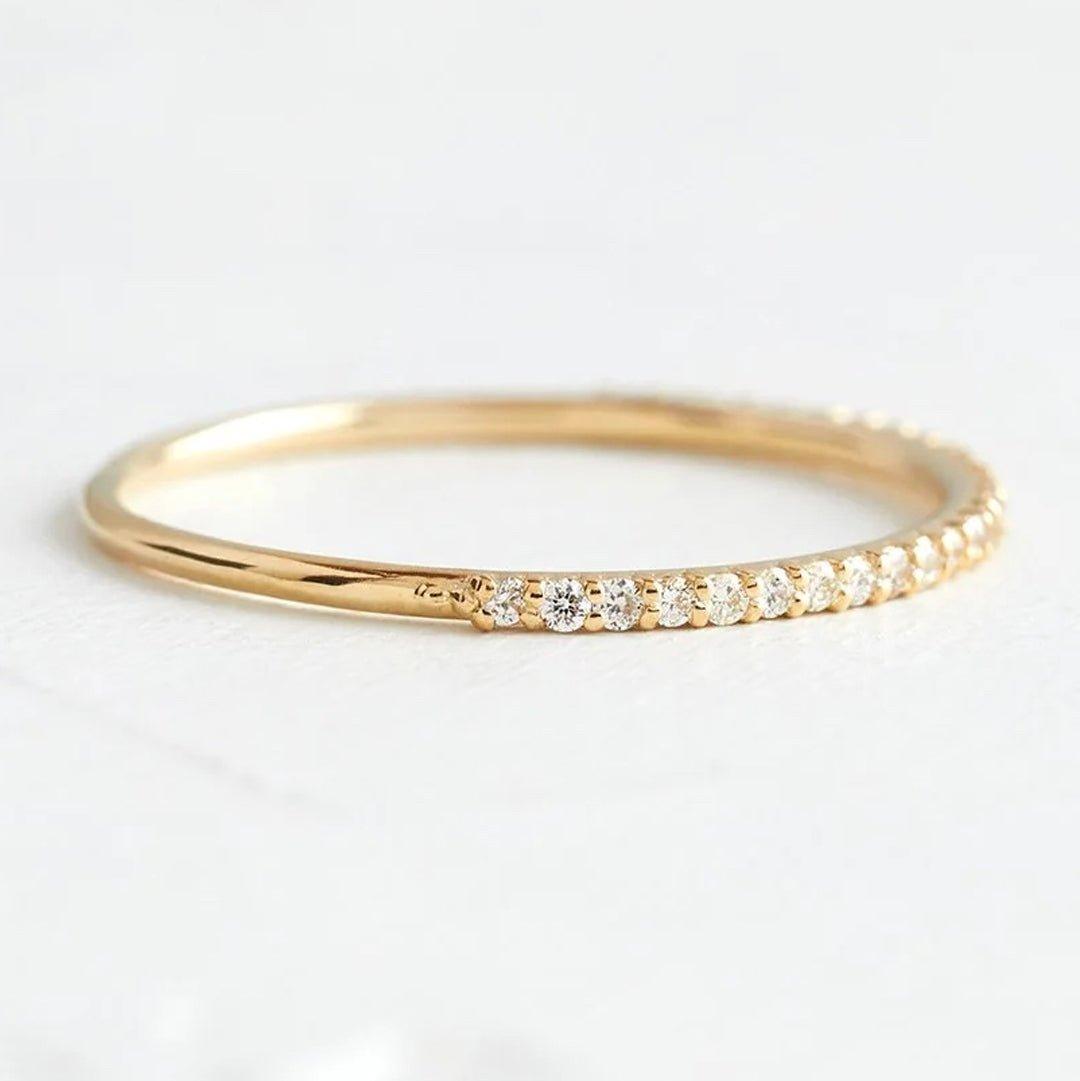 Aparador de Anel e Aliança Delicado com Pedras de 1,3mm - Volpi Joias