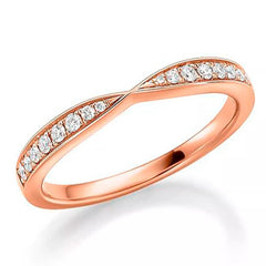 Aparador Meia Aliança Duo em Ouro Rosê com Diamantes - Volpi Joias