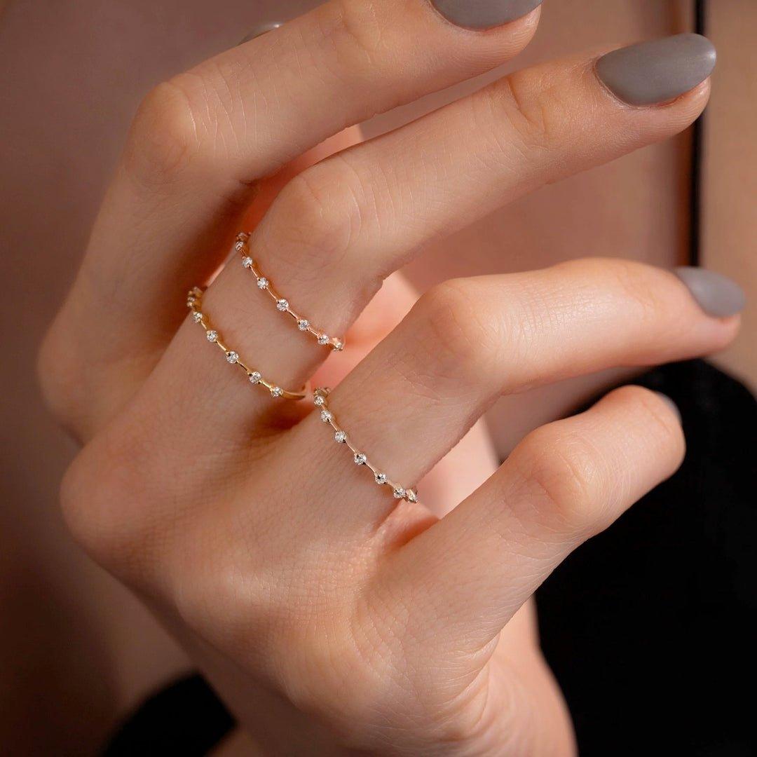 Aparador ou Meia Aliança Shine com pedra de 1,5pt - Volpi Joias