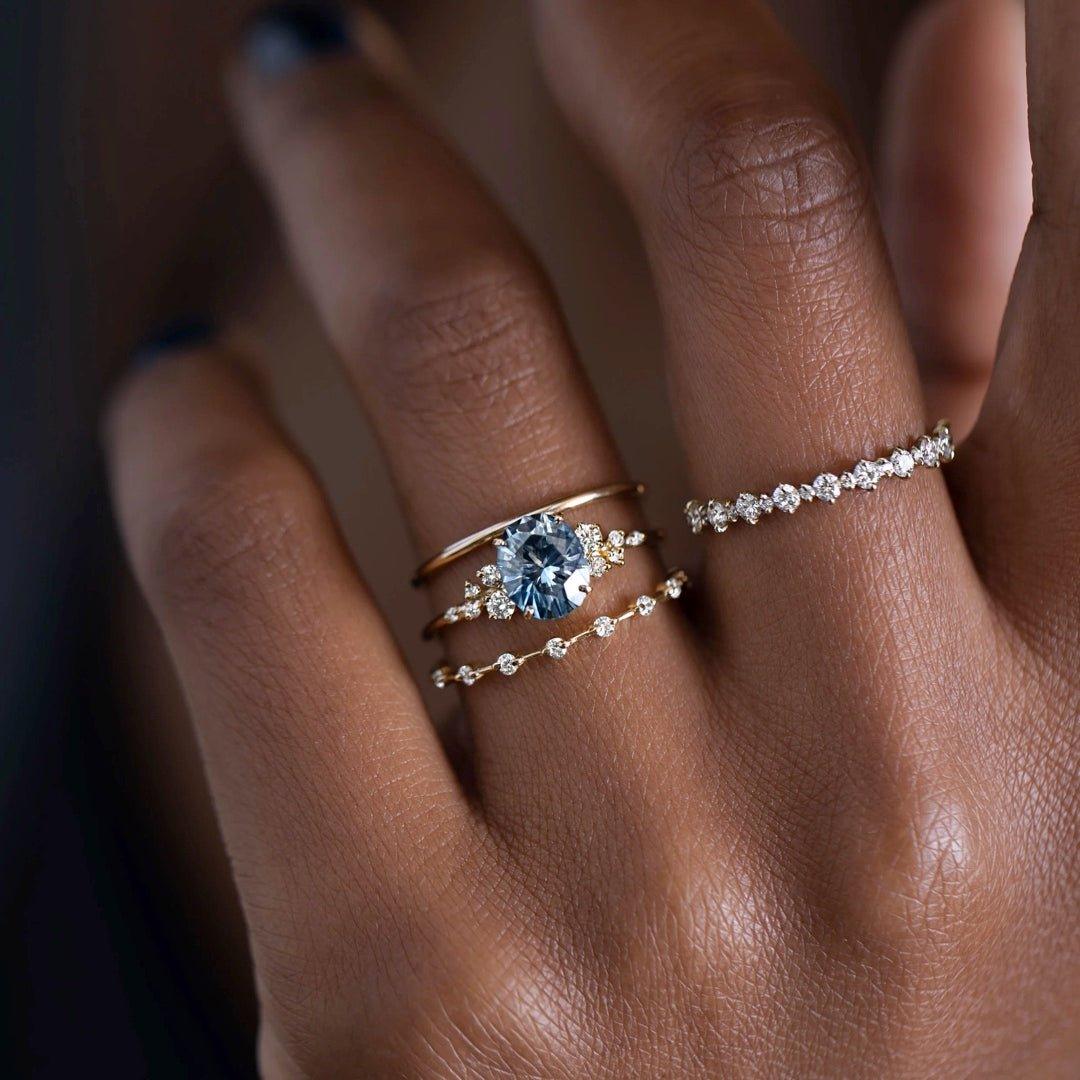 Aparador ou Meia Aliança Shine com pedra de 1,5pt - Volpi Joias