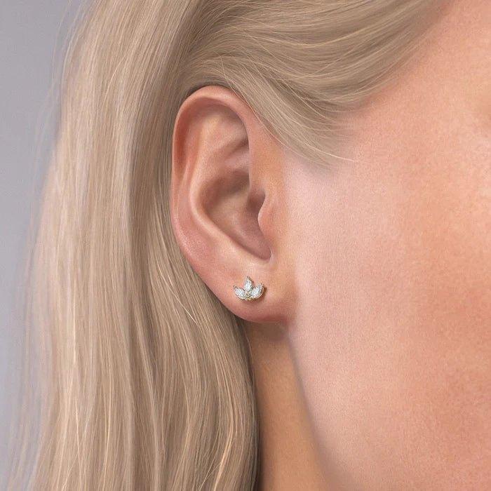 Brinco em Ouro com Pedra Navete Marville - Volpi Joias