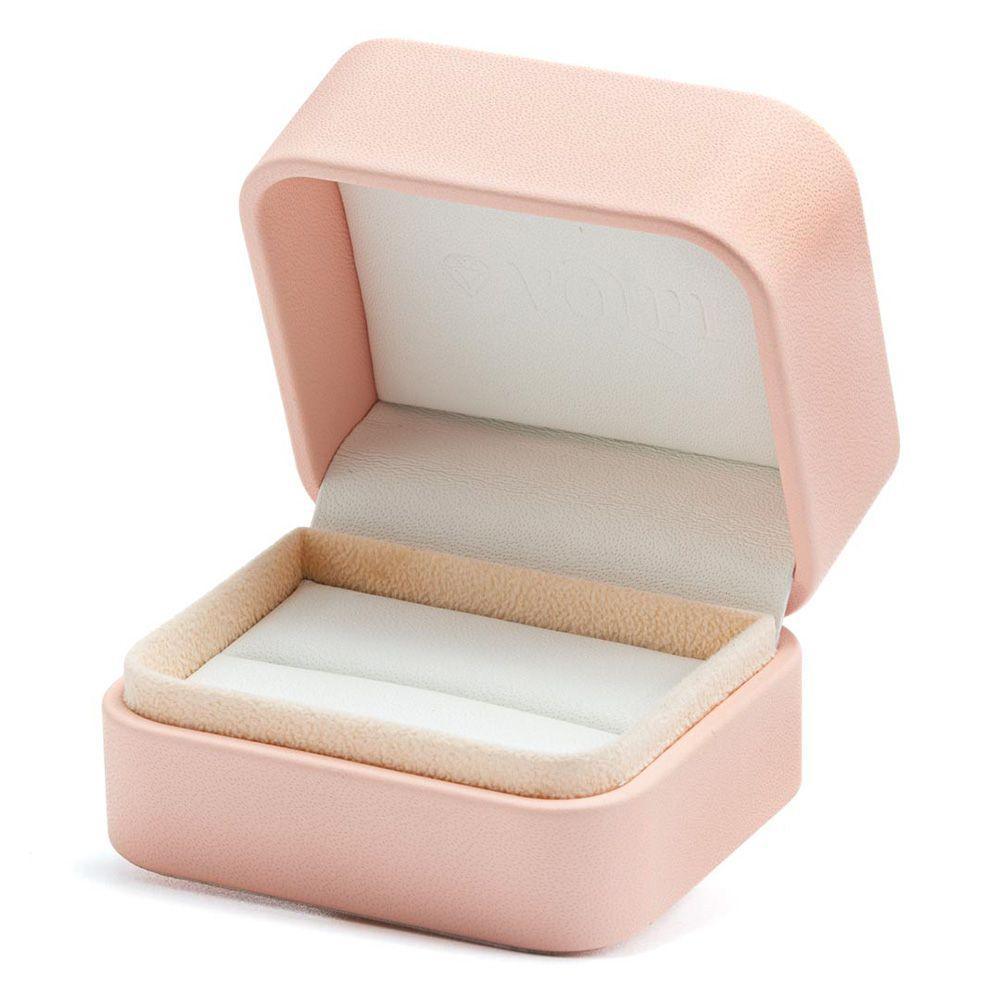 Estojo Rosa Aliança / Anel corino - Volpi Joias