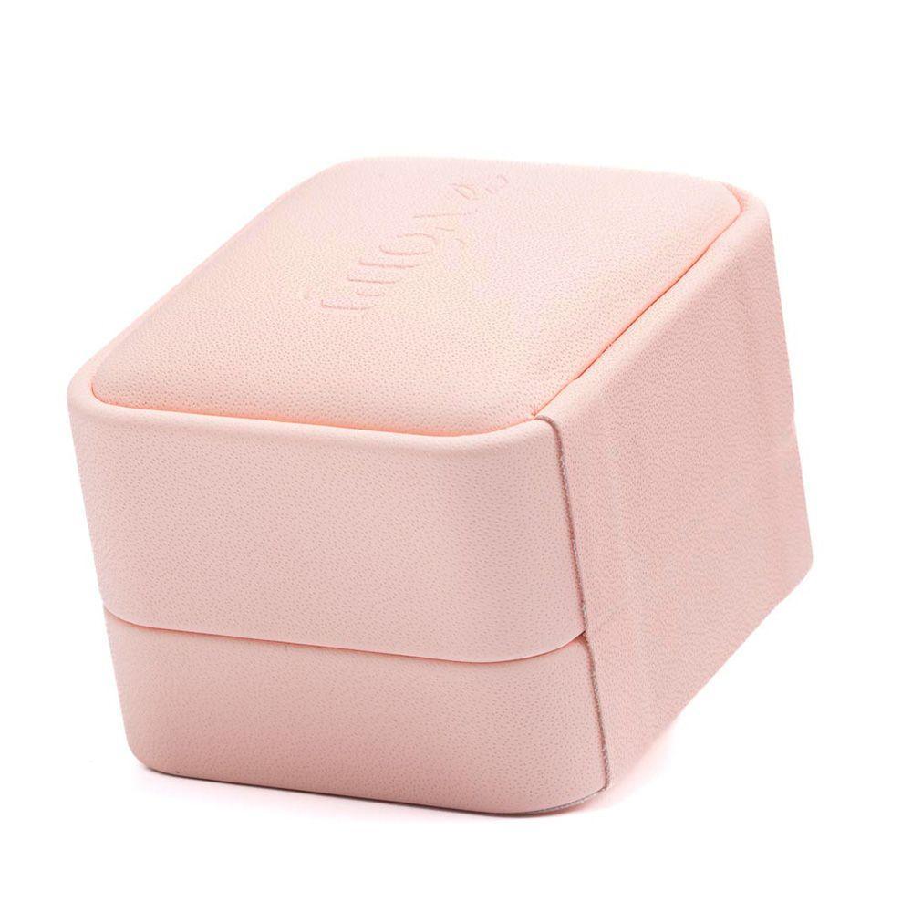 Estojo Rosa Aliança / Anel corino - Volpi Joias