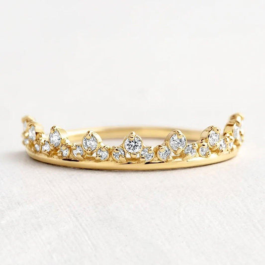 Meia Aliança em Ouro The Crown - Volpi Joias