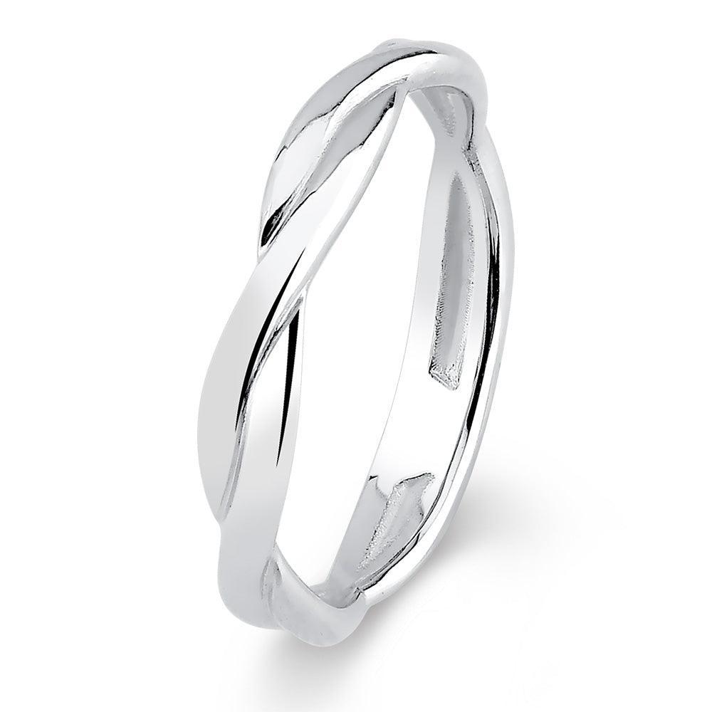 Par trançada sem pedras com anel solitário - Volpi Joias