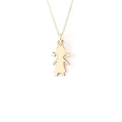 Pingente de Menina em ouro com design minimalista - Volpi Joias