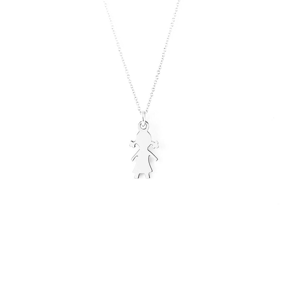Pingente de Menina em ouro com design minimalista - Volpi Joias