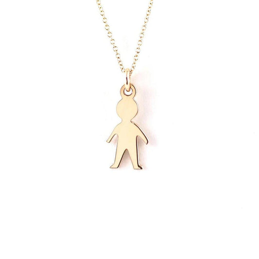 Pingente de Menino em ouro com design minimalista - Volpi Joias