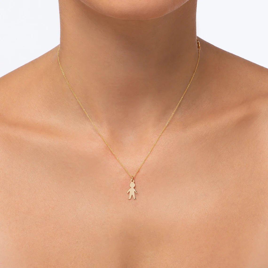 Pingente de Menino em ouro com design minimalista - Volpi Joias