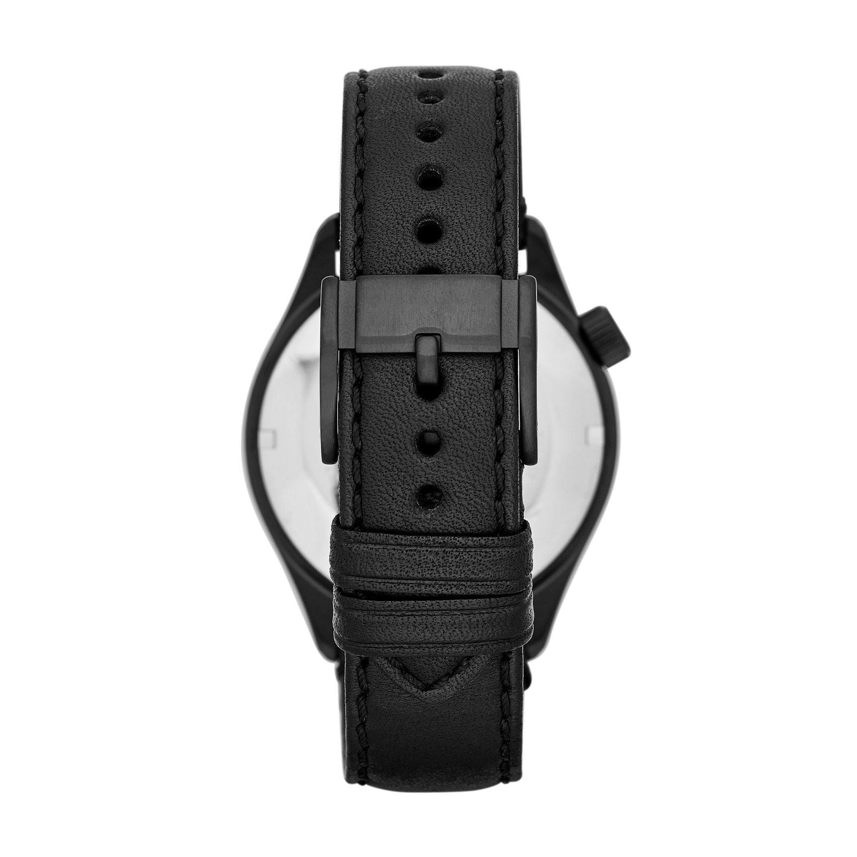 Relogio Fossil de Couro Genuíno cor preto AM4515/0PN - Volpi Joias